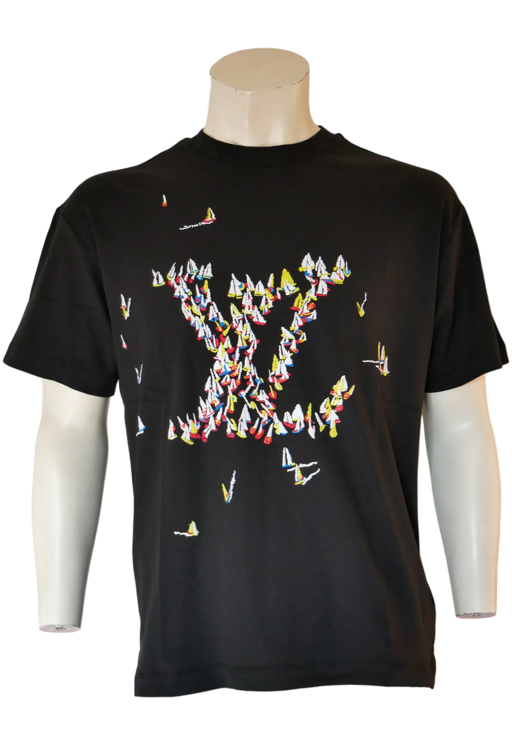 Louis Vuitton Herren T-Shirt Schwarz mit Logo - Original Designer Marken Outlet - Salvin Store