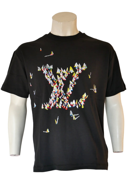 Louis Vuitton Herren T-Shirt Schwarz mit Logo - Original Designer Marken Outlet - Salvin Store