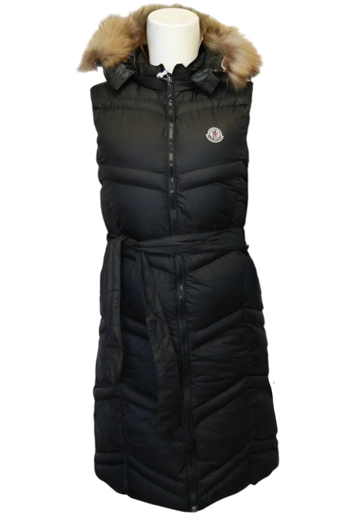 Moncler Damen Lange Steppweste Schwarz - Original Designer Marken Outlet - Salvin Store