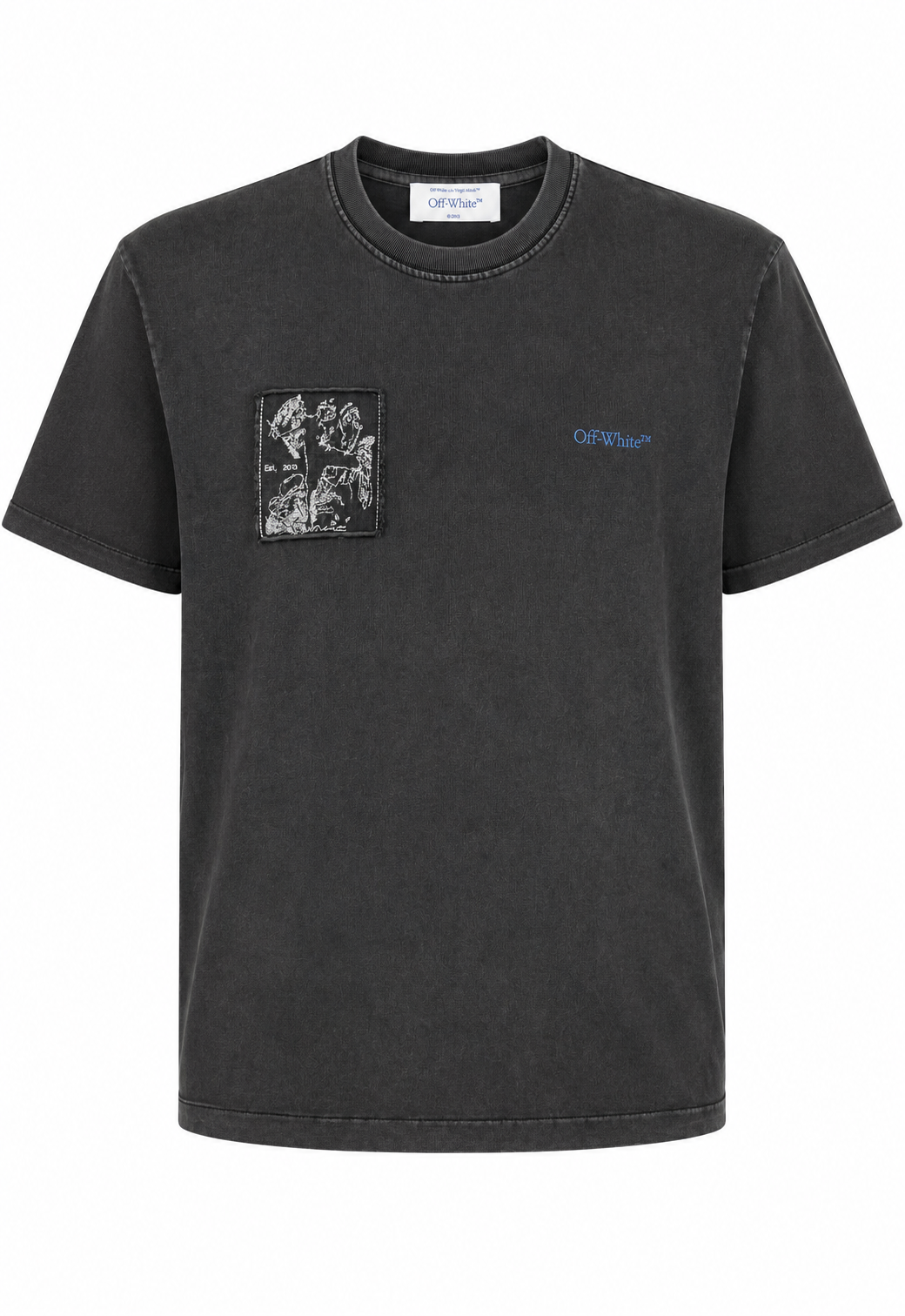 Off-White Herren Faded Painting Skate Logo T-Shirt Grau