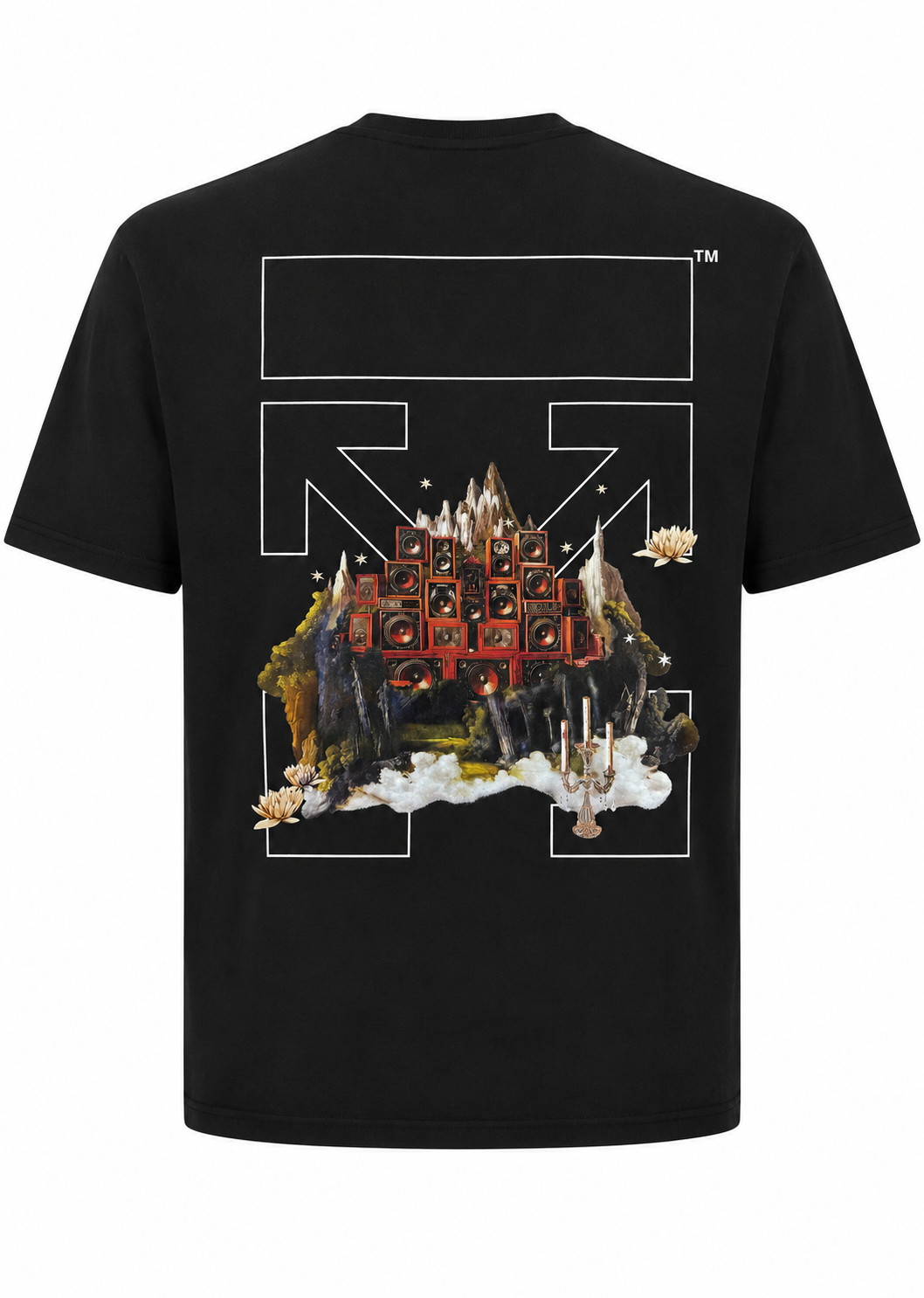 Off-White Herren Landscape Arrow Skate Logo Tee T-Shirt Schwarz