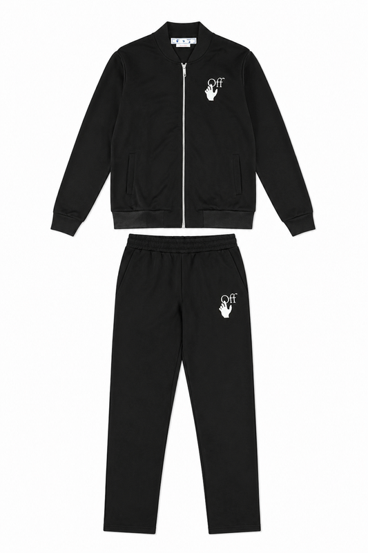 Off-White Herren Hand of Logo Dünner Trainingsanzug Schwarz