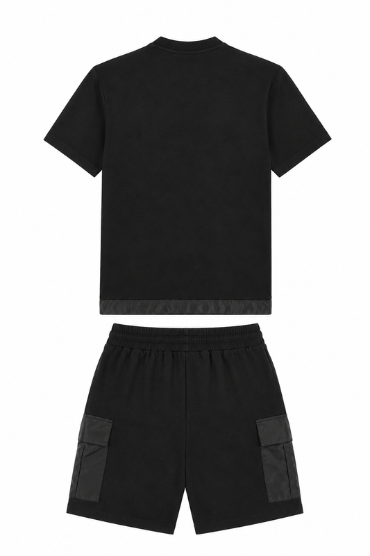 Prada Herren Kurzer Trainingsanzug Schwarz Cotton