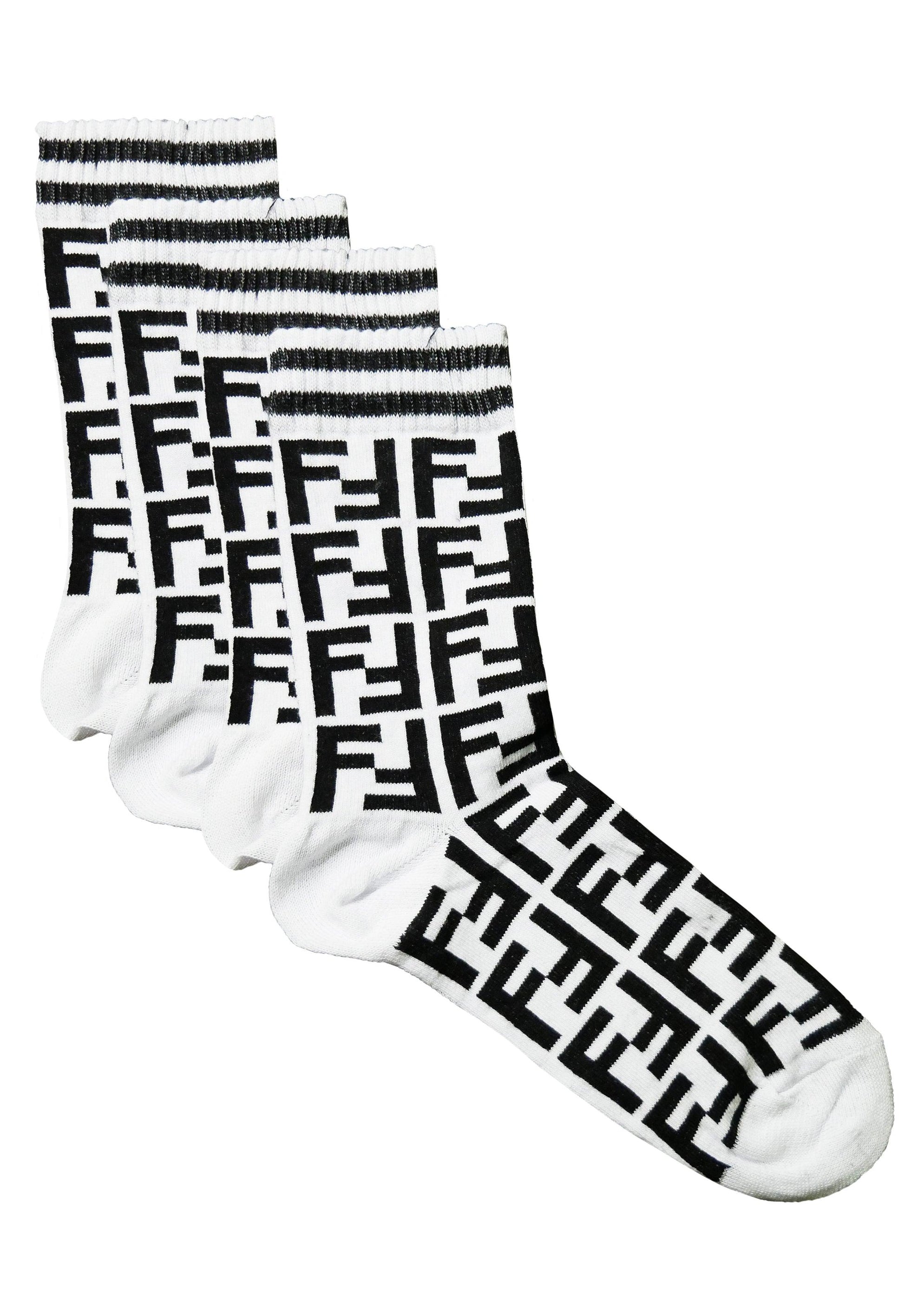 4 Paar Fendi Socken 40-46 - Original Designer Marken Outlet - Salvin Store