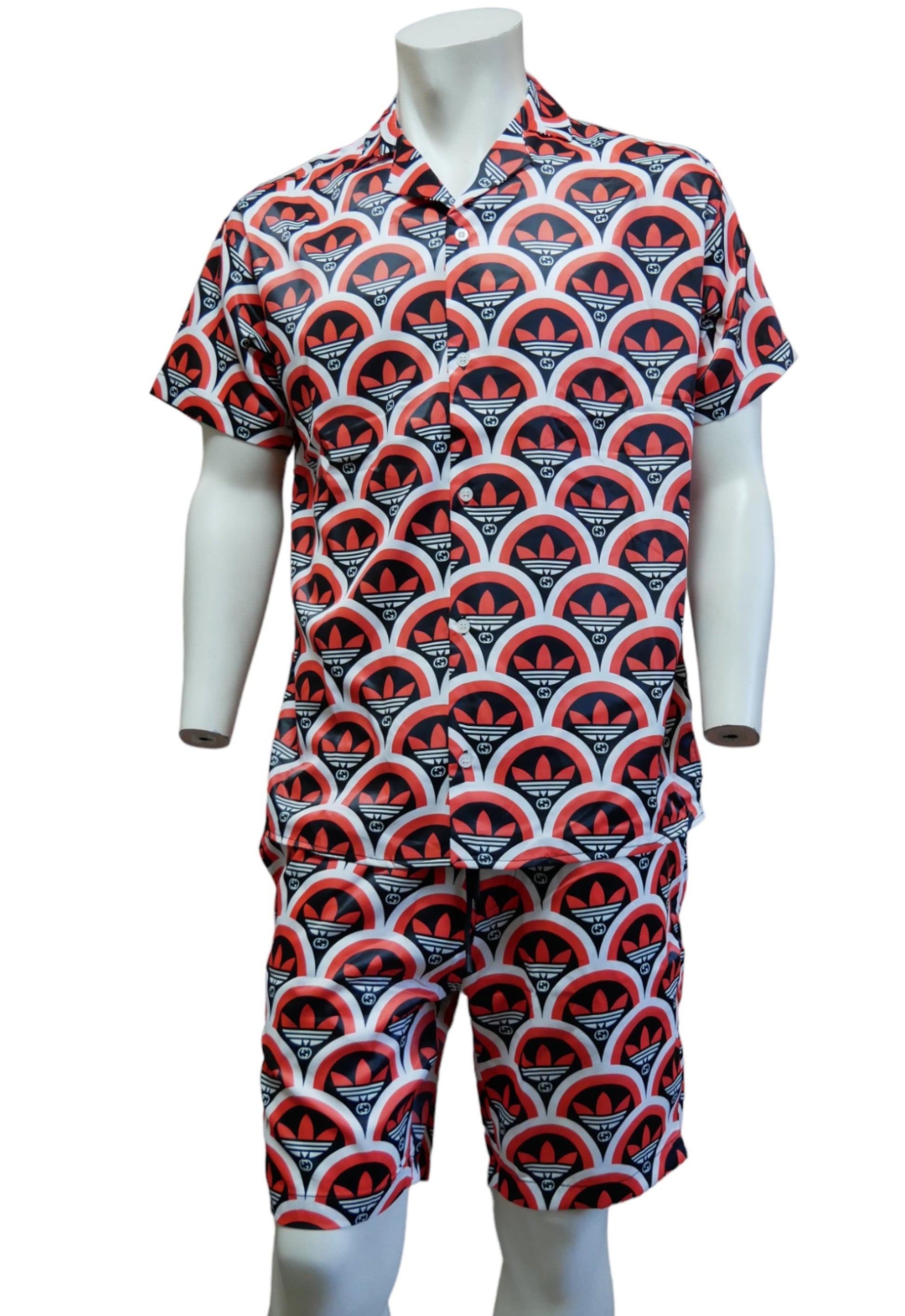 Gucci X Adidas Hemd & Short aus Seide - Original Designer Marken Outlet - Salvin Store