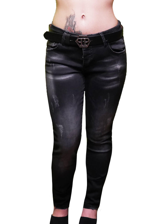 Philipp Plein Jeans mit Gürtel für Frauen - Original Designer Marken Outlet - Salvin Store